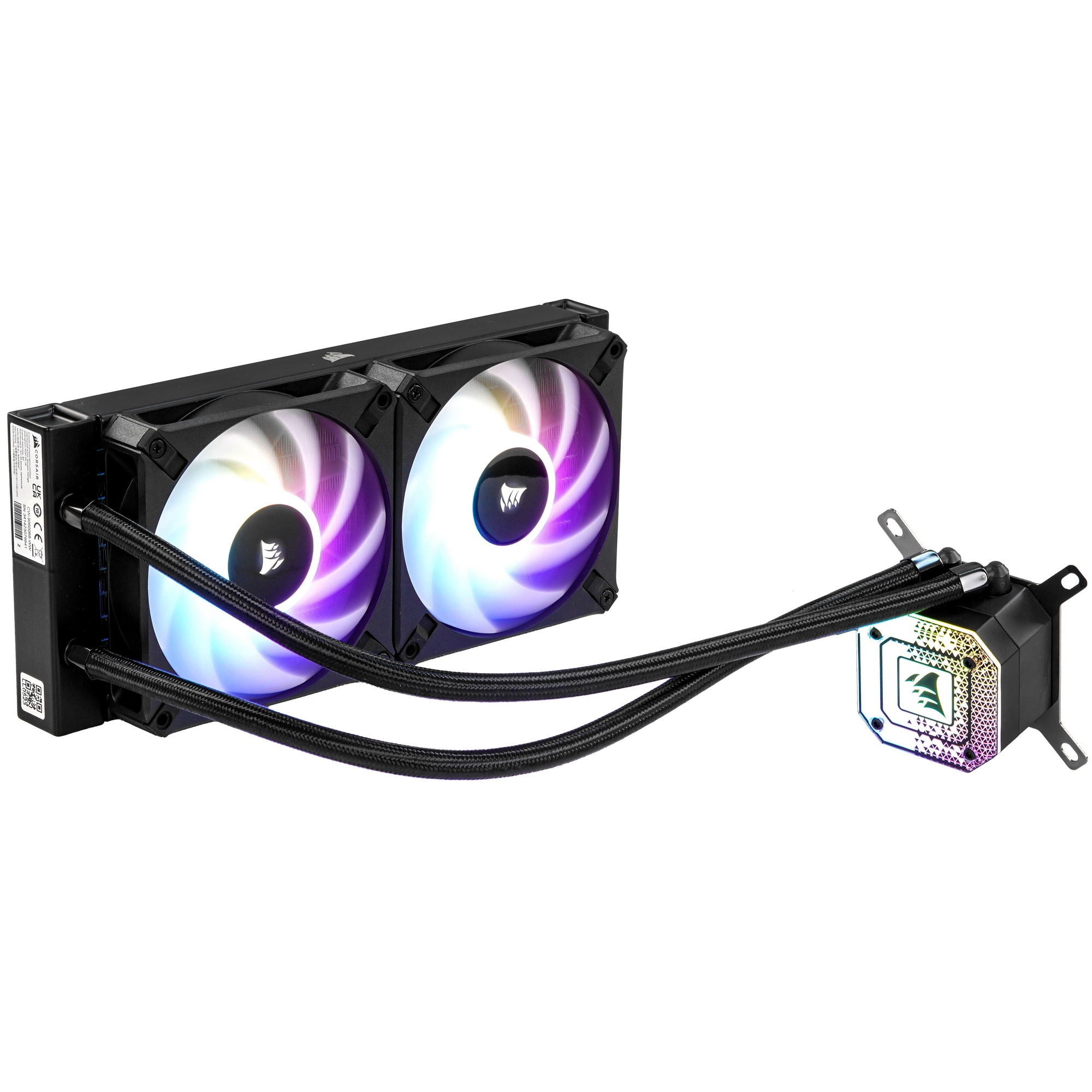 Система жидкостного охлаждения Corsair iCUE H100i ELITE CAPELLIX XT (240mm, Black, RGB/ Fans: 2x120m