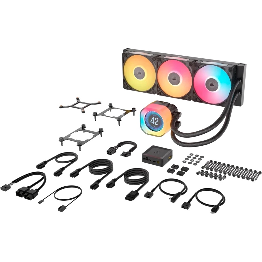 Система жидкостного охлаждения Corsair iCUE LINK TITAN 360 RX LCD (360mm, Black, RGB/ Fans: 3x120mm,