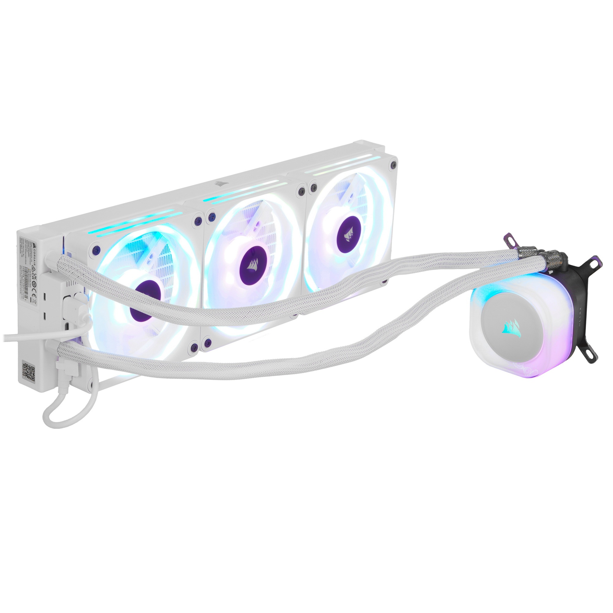 Система жидкостного охлаждения Corsair iCUE LINK H150i RGB (360mm, White, RGB/ Fans: 3x120mm, 63.1CF