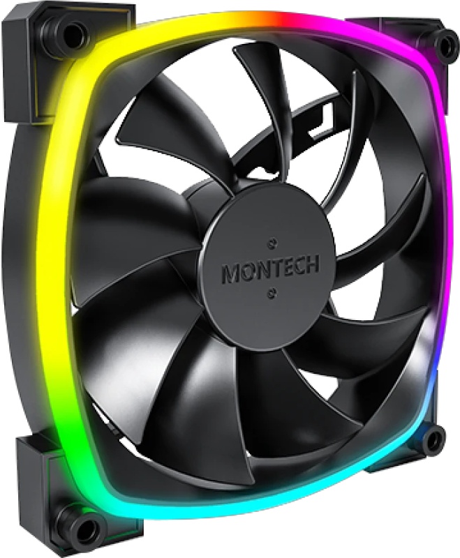 Вентилятор для корпуса Montech AX120 ARGB 120х120x25 черный 4-pin 27дБ (упак.:3шт) (AX120 PWM BLACK