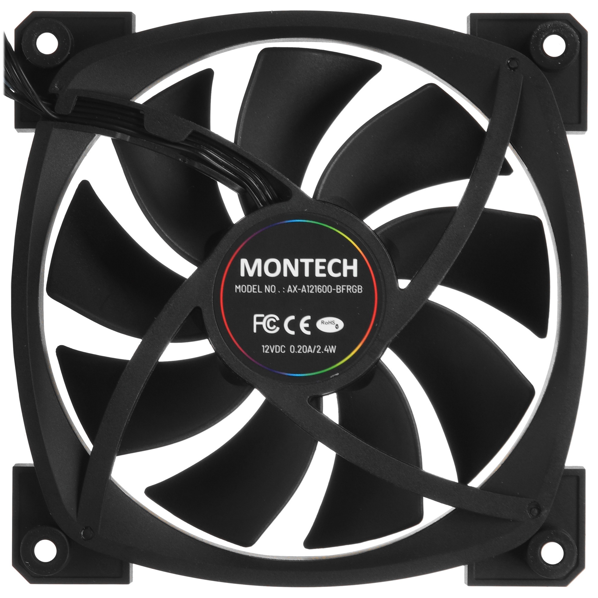 Вентилятор для корпуса Montech AX120 ARGB 120х120x25 черный 4-pin 27дБ (упак.:3шт) (AX120 PWM BLACK