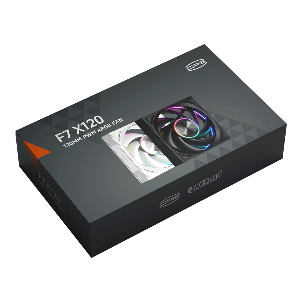 Кулер для корпуса/ Case Cooler PCCooler F7 X120 ARGB WH (120x120x28mm, 4-pin PWM, ARGB, 83CFM, 33.1d