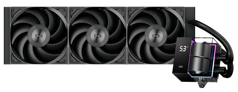 Система охлаждения/ PCCooler DS360 BK (310W, 360mm, LED temp., Black, ARGB Pump/ Fans: 3x120mm, 86.7