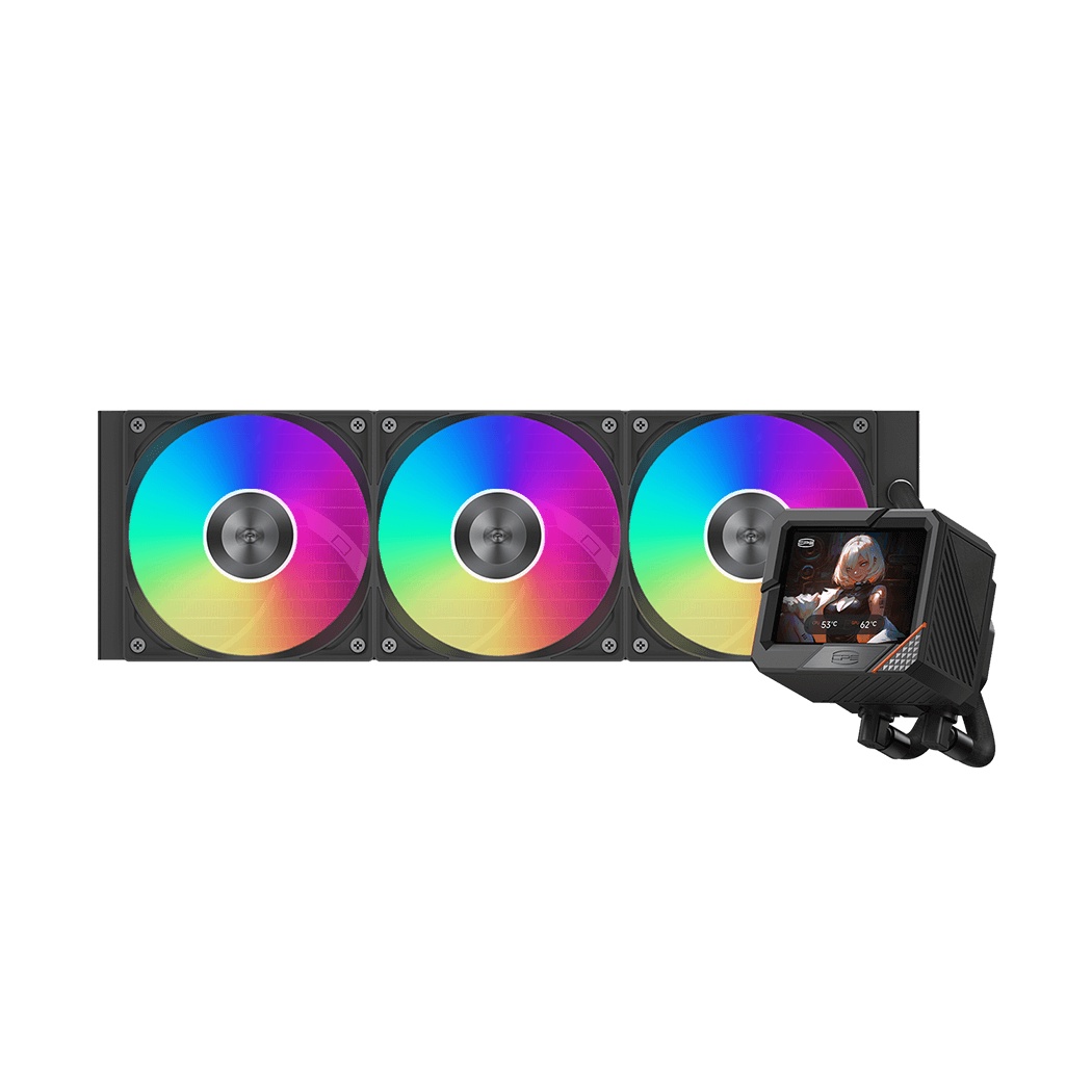 Система жидкостного охлаждения Water Cooling System PCCooler GT360 ARGB Display BK (310W, 360mm, LED