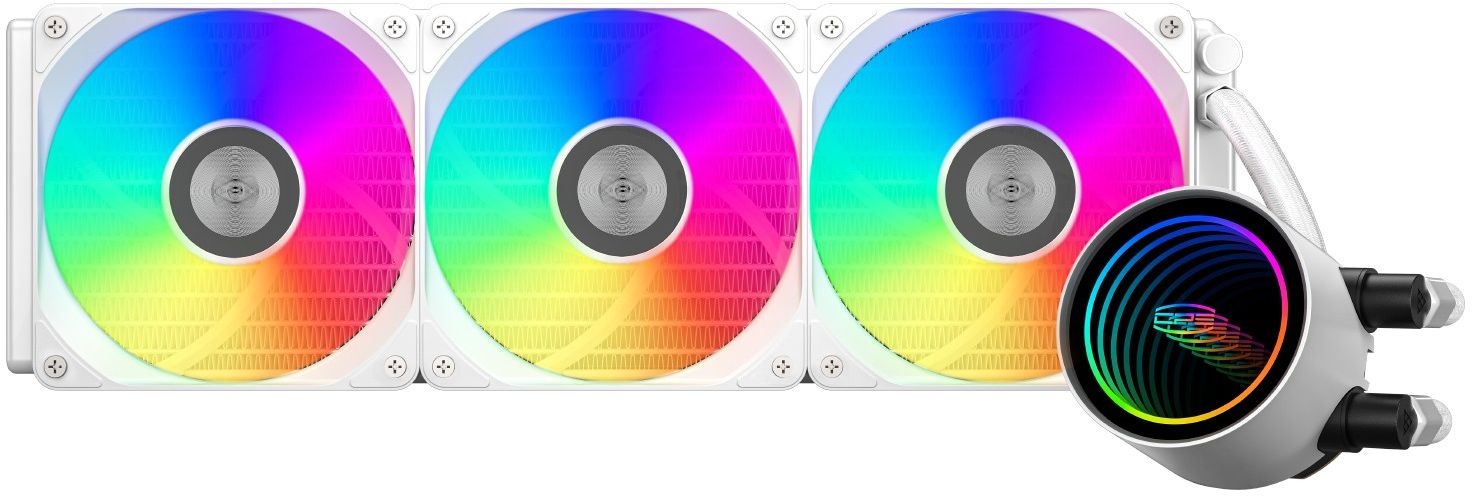 Система охлаждения/ PCCooler DA360 ARGB WH (280W, 360mm, White, ARGB/ Fans: 3x120mm, 72.1CFM, 33.8dB