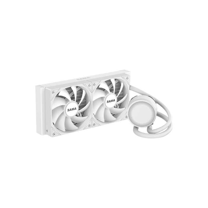 Водяное охлаждение для процессора SAMA L40 White (240mm, White, ARGB/ Fans: 2x120mm, 82.79CFM, 29dBA