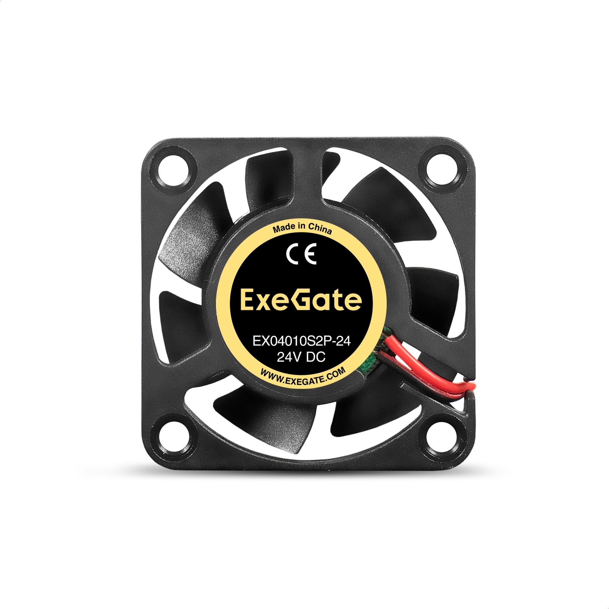 Вентилятор для корпуса ExeGate EX04010S2P-24 черный, 40 мм, 7500 об/мин, 35.5 дБ, 2 pin