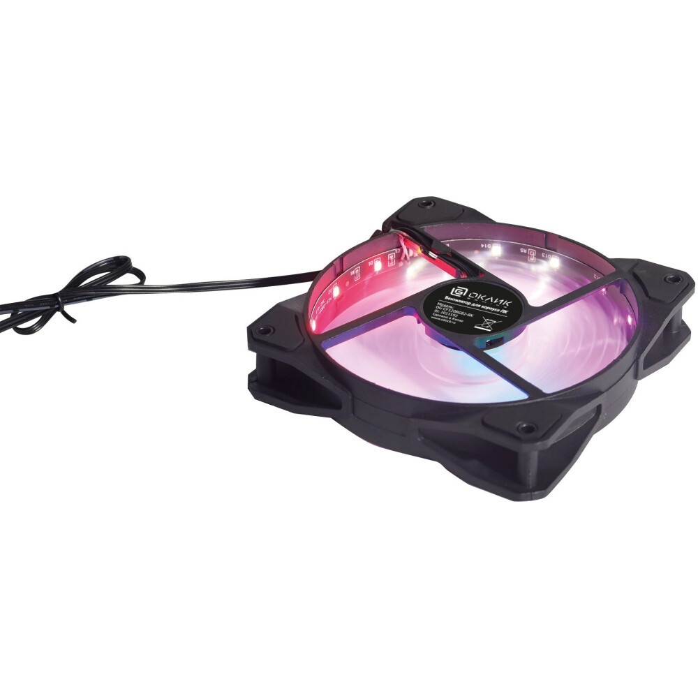 Вентилятор для корпуса Оклик OG-CF120RGB2-BK RGB 120х120x25 черный 3-pin 4-pin (Molex) 23дБ Ret
