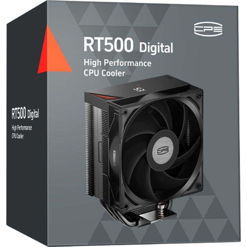 Кулер для процессора PCCooler RT500 BK (240W, 4-pin PWM, LED temp., 152mm, Al/Cu, 5x6mm, 1x120mm, 73