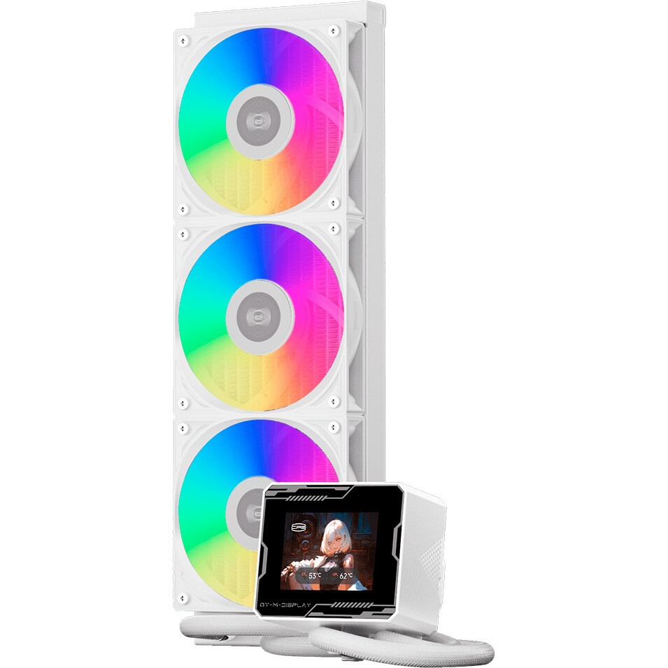 Система охлаждения PCCooler GT360 ARGB Display WH  (310W, 360mm, LED temp., White, ARGB/ Fans: 3x120