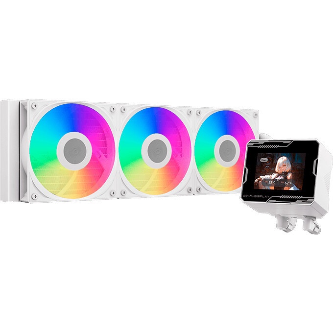Система охлаждения PCCooler GT360 ARGB Display WH  (310W, 360mm, LED temp., White, ARGB/ Fans: 3x120