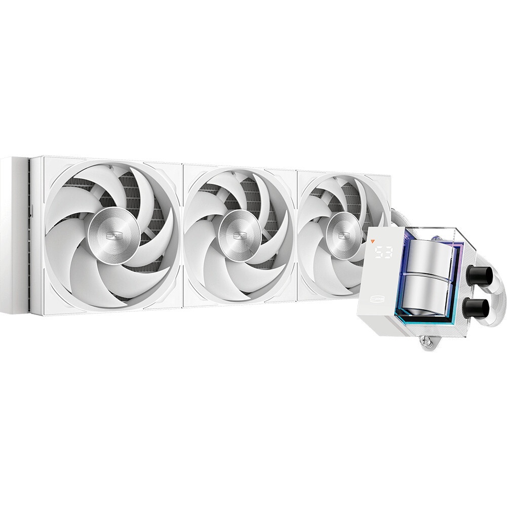 Система охлаждения PCCooler GT360 ARGB Display WH  (310W, 360mm, LED temp., White, ARGB/ Fans: 3x120