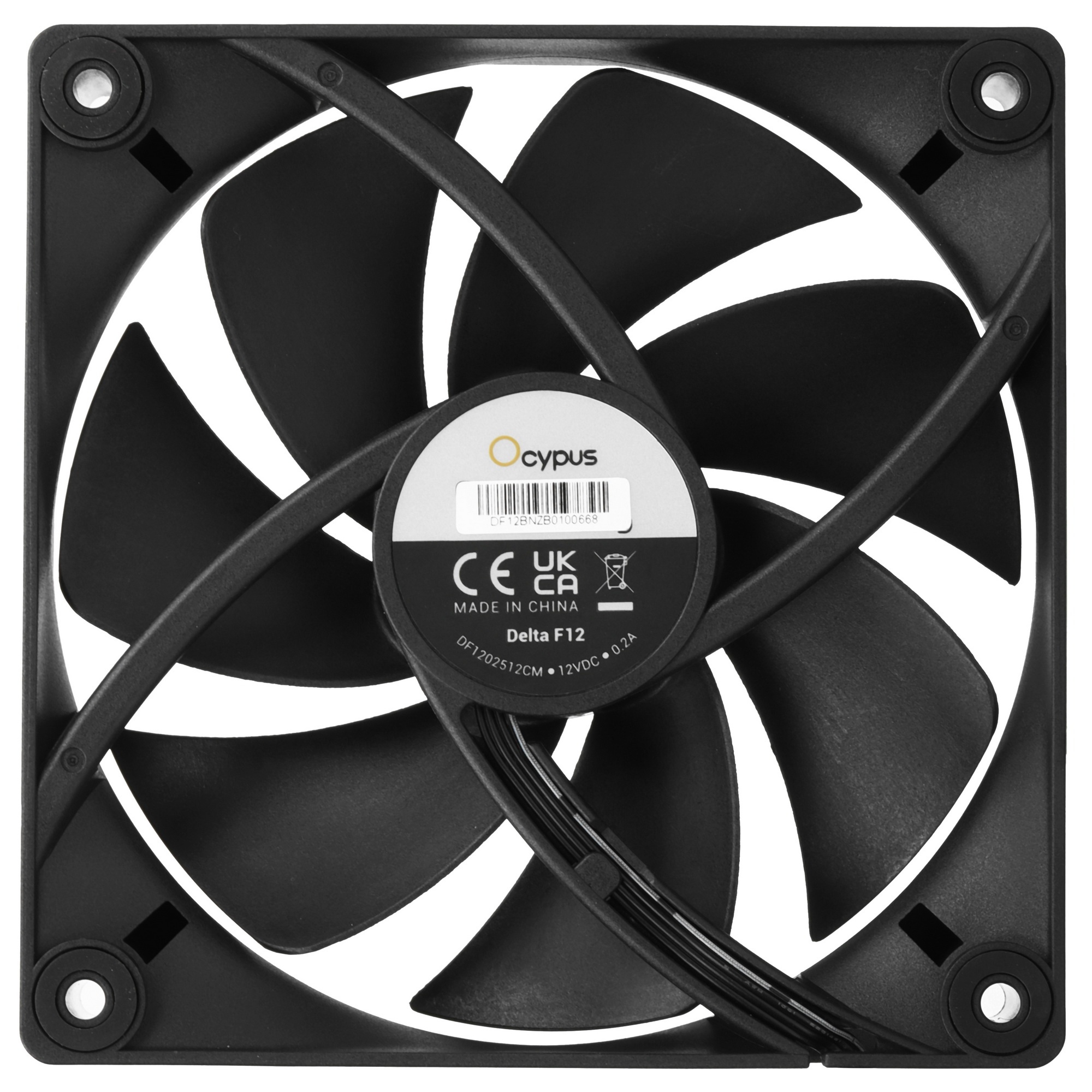 Вентилятор для корпуса Ocypus Delta F12 BK 3 IN 1, 120x120x25mm, 4-PIN PWM, 500-2000 RPM, 29 DBA MAX