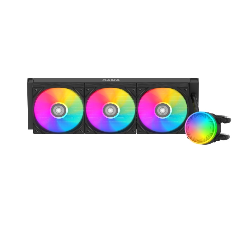 Водяное охлаждение для процессора Water Cooling System SAMA Q70 Black (360mm, LED temp., Black, ARGB