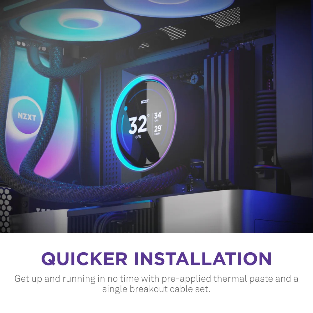 Система жидкостного охлаждения для ПК/ Water Cooling System NZXT Kraken Elite 420 RGB (350W, 420mm,