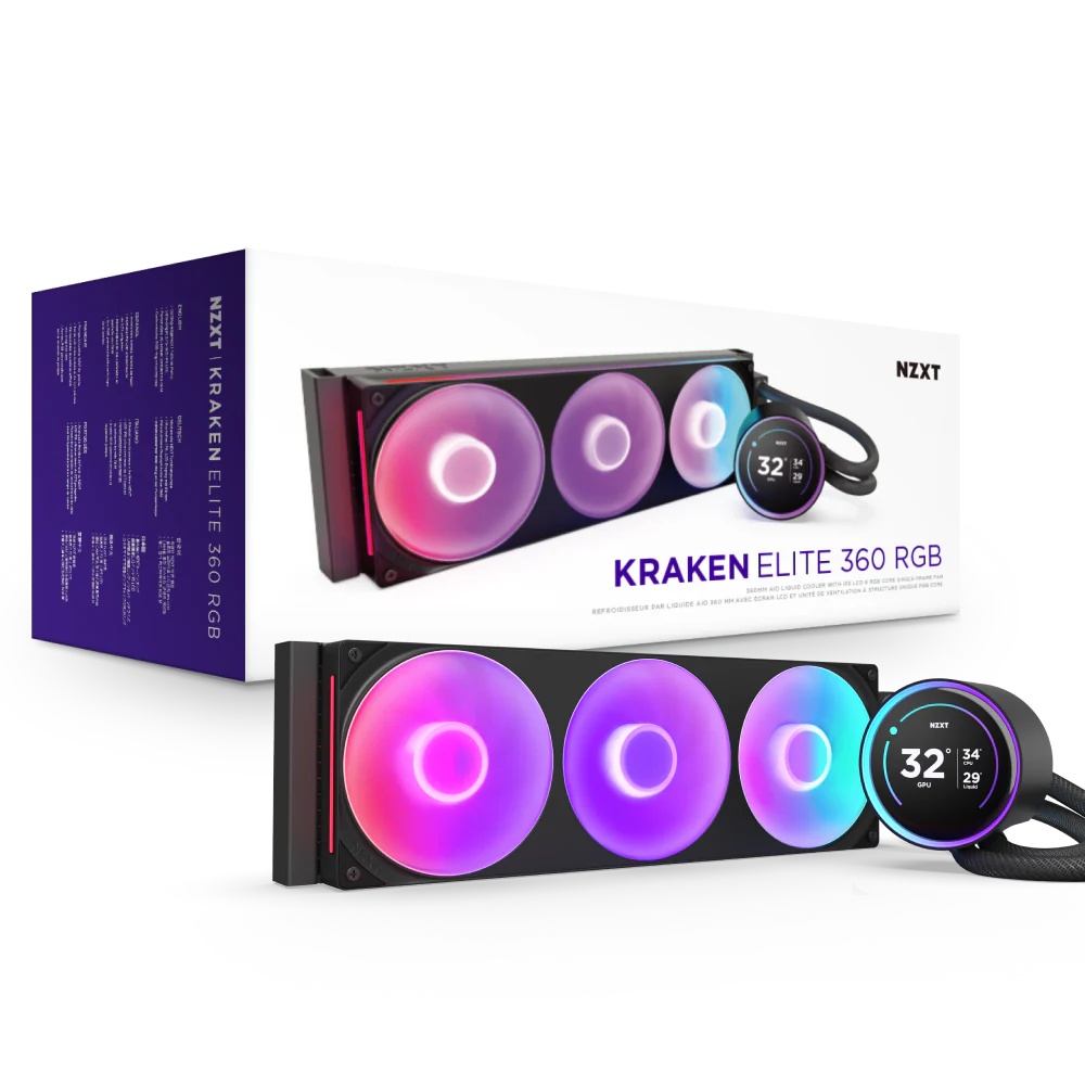 Система жидкостного охлаждения для ПК/ Water Cooling System NZXT Kraken Elite 420 RGB (350W, 420mm,