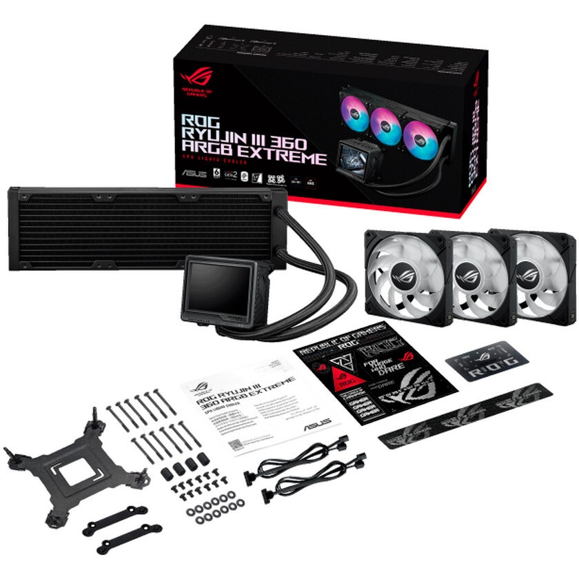 Жидкостная система охлаждения ASUS ROG STRIX LC II 360 ARGB 90RC00F1-M0UAY4 черный 120мм алюминий+ме