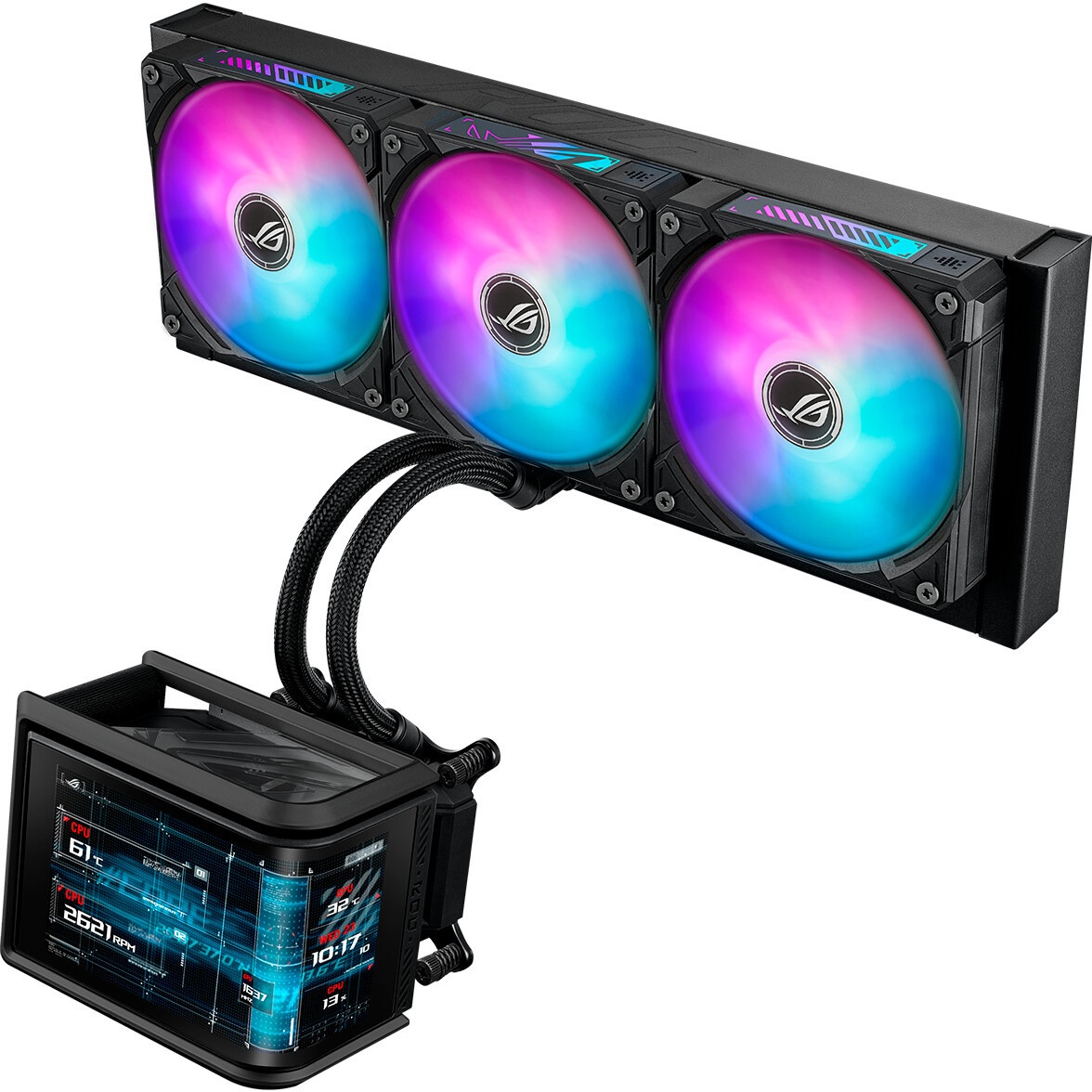 Жидкостная система охлаждения ASUS ROG STRIX LC II 360 ARGB 90RC00F1-M0UAY4 черный 120мм алюминий+ме