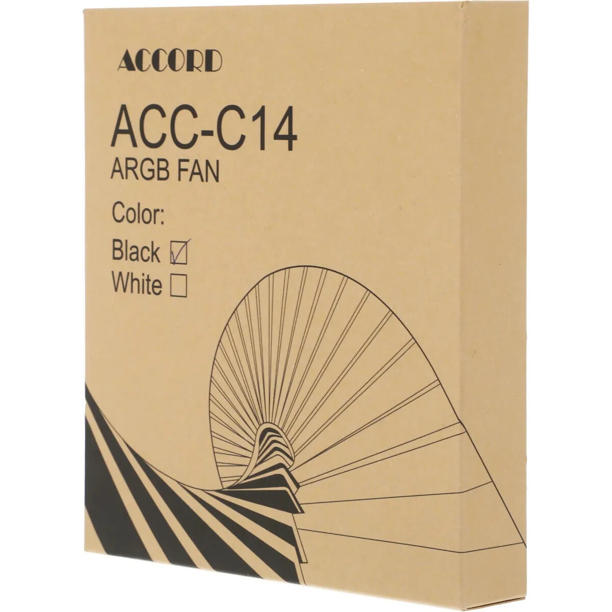 Вентилятор для корпуса Accord ACC-C14 ARGB 140х140x25 черный 3-pin 26дБ (ACC-C14 ARGB BLACK) brown b