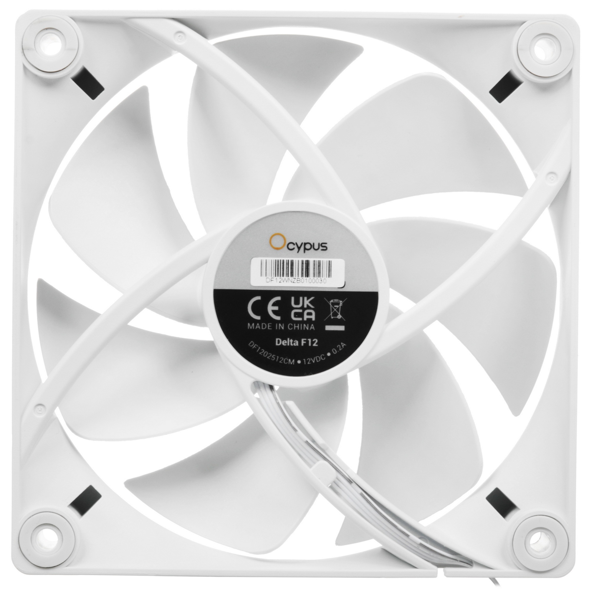 Вентилятор для корпуса Ocypus Delta F12 WH, 120x120x25mm, 4-PIN PWM, 500-2000 RPM, 29 DBA MAX, HYDRO