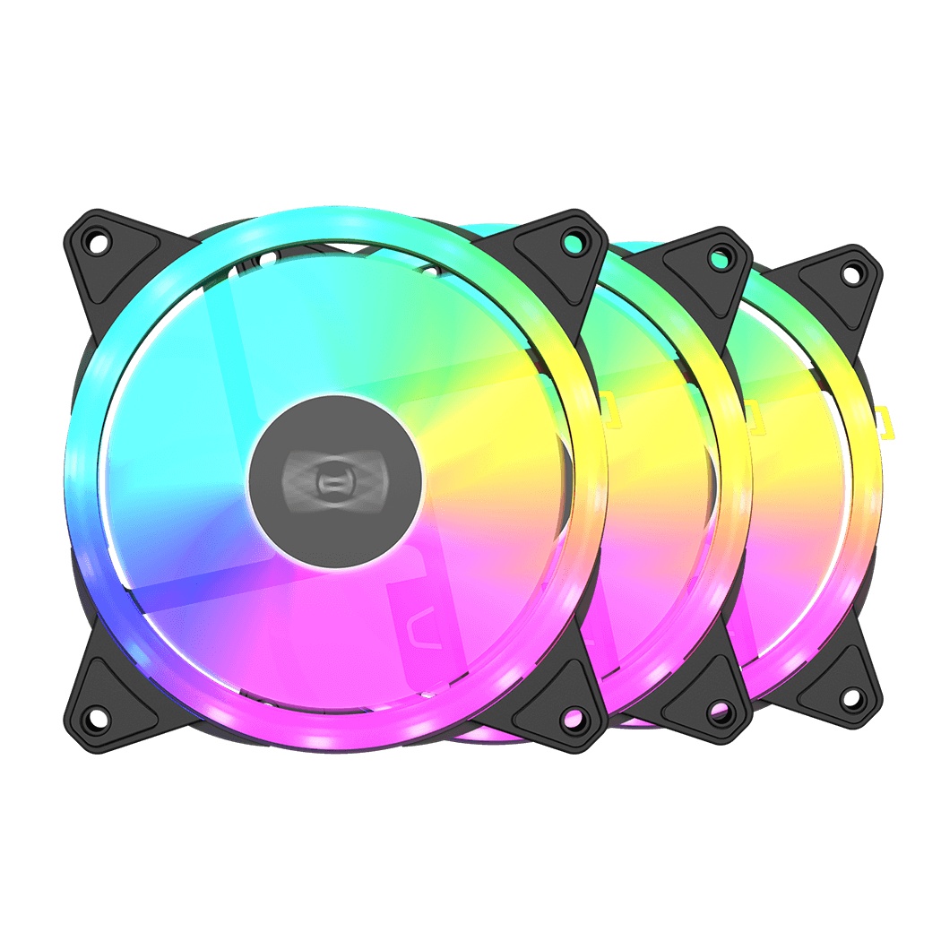 Кулер для корпуса Case Cooler PCCooler F3 T120 ARGB BK 3IN1 (120x120x25mm, 4-pin PWM, ARGB, 46CFM, 2