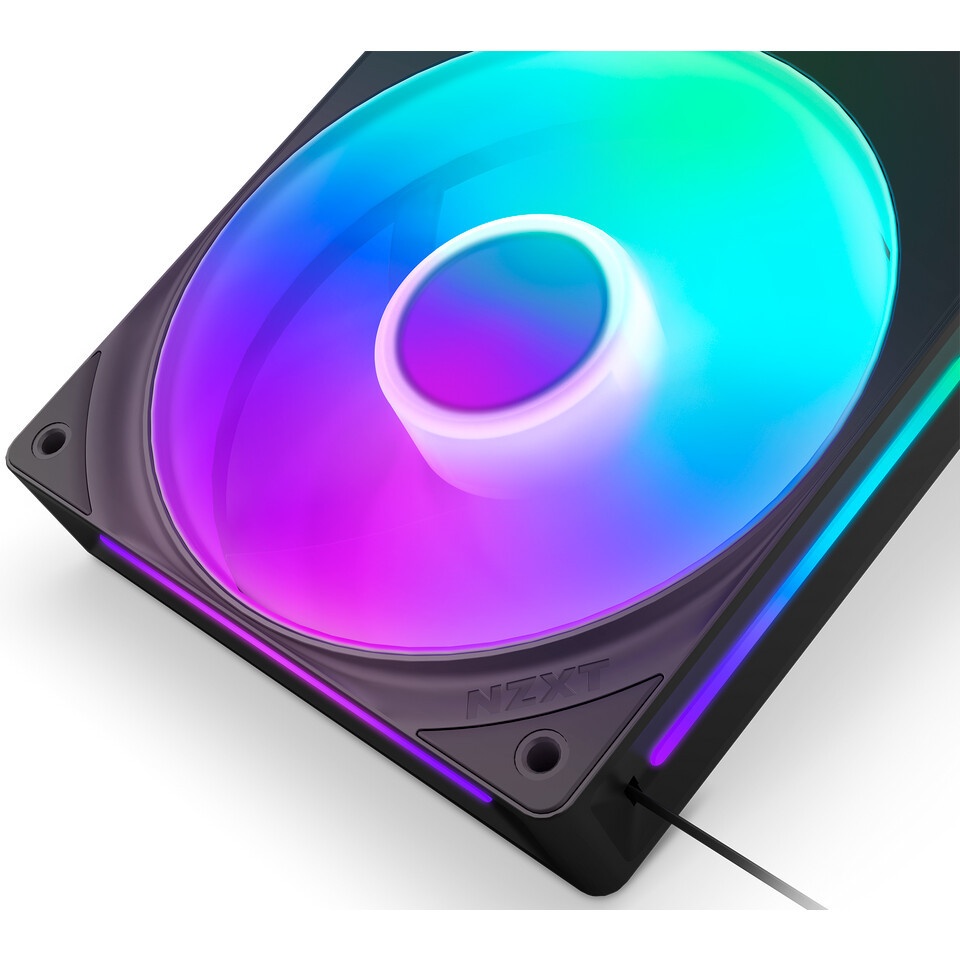 Кулер для корпуса ПК/ Case Cooler NZXT F240 RGB Core (120x120x25mm, 4-pin PWM, RGB, 75.12CFM, 30dBA,