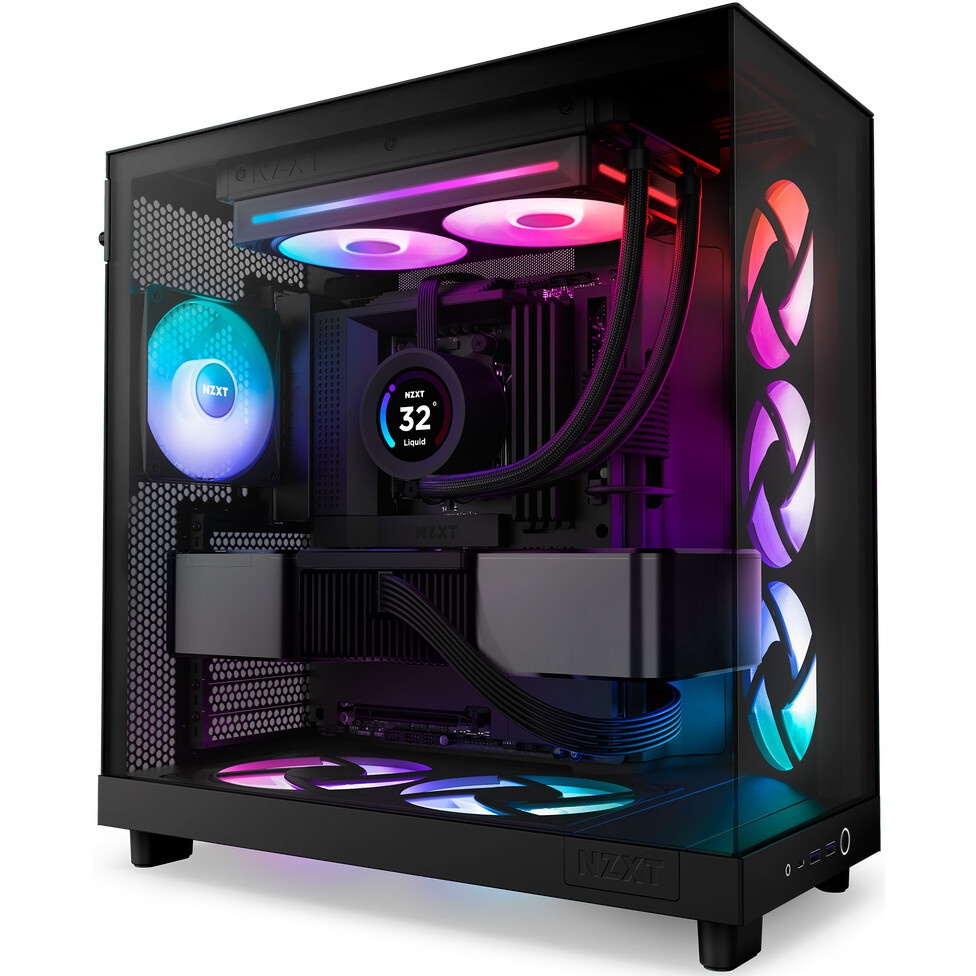 Кулер для корпуса ПК/ Case Cooler NZXT F240 RGB Core (120x120x25mm, 4-pin PWM, RGB, 75.12CFM, 30dBA,