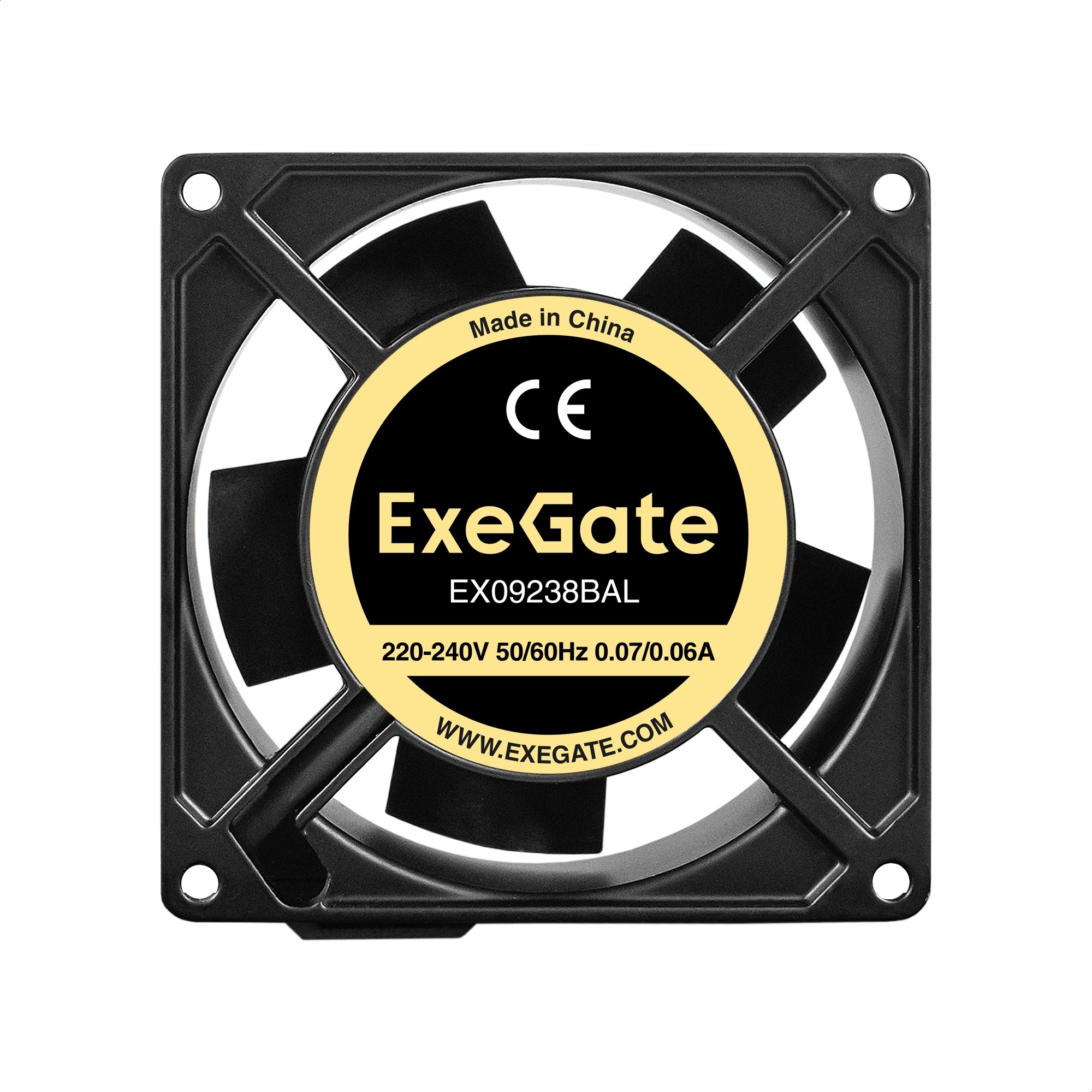 Вентилятор для корпуса ExeGate EX09238BAL черный, 92 мм, 2800 об/мин, 40 дБ