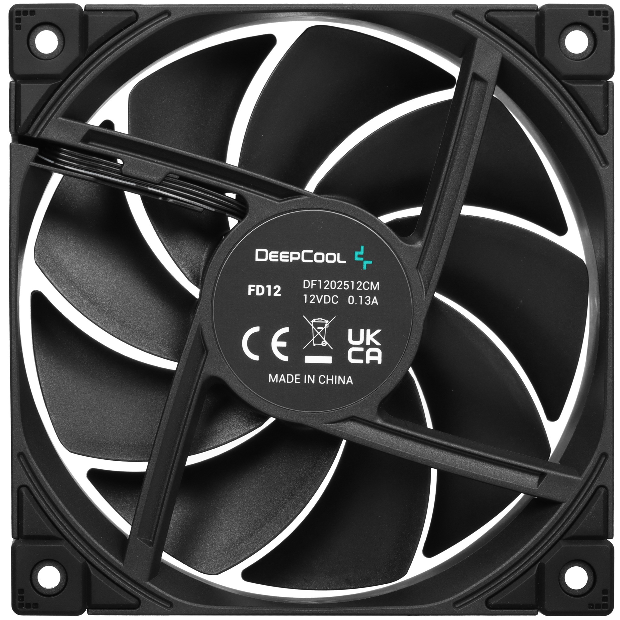 Вентилятор для корпуса DEEPCOOL FD12 черный, 120 мм, 2050 об/мин, 26.9 дБ, 4 pin
