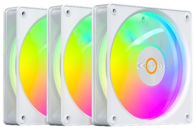 Вентилятор для корпуса Ocypus Gamma F12 Elite WH ARGB 3 IN 1, 120x120x25mm, 4-PIN PWM, 600-1800 RPM,