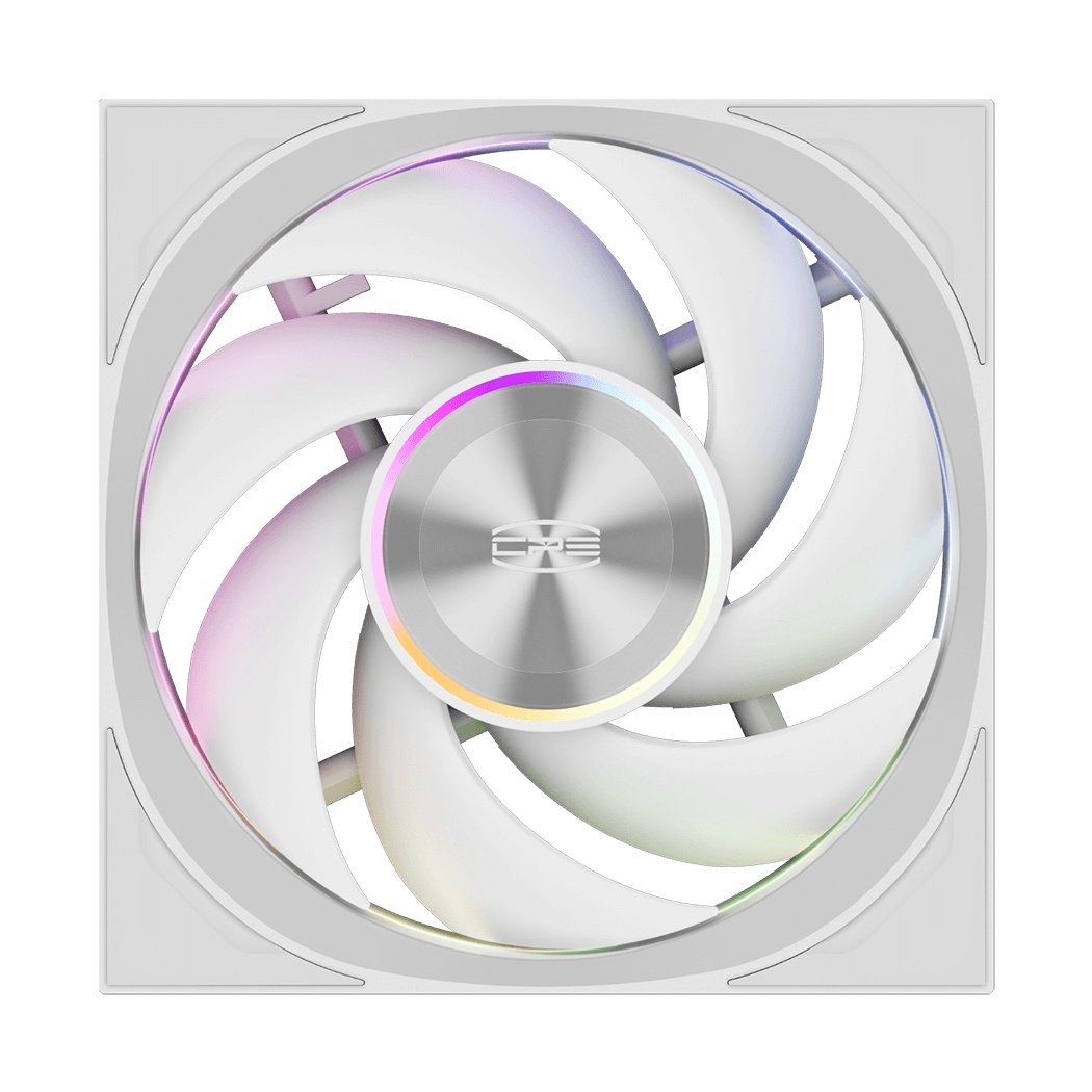 Кулер для корпуса PCCooler F7 X120 ARGB WH 3IN1 (120x120x28mm, 4-pin PWM, ARGB, 83CFM, 33.1dBA, 3000