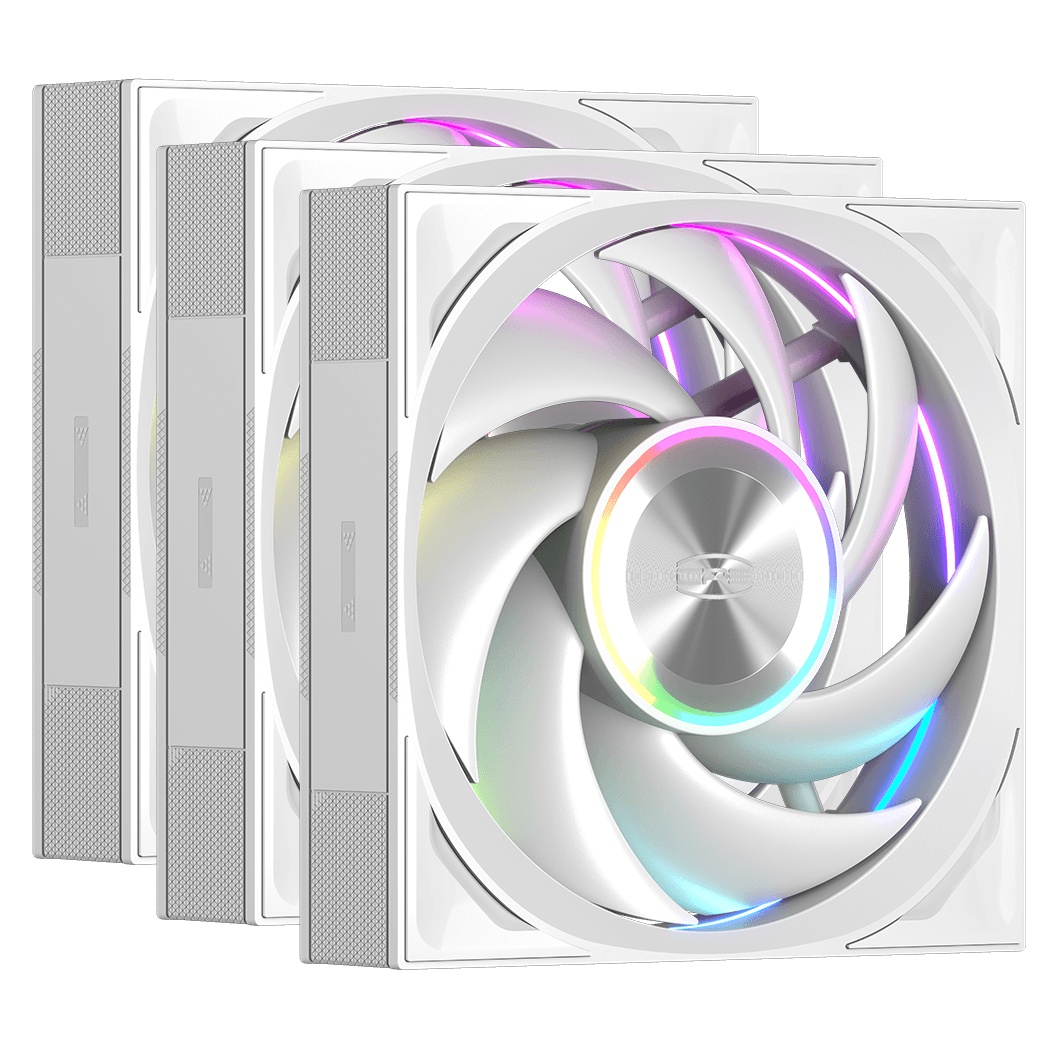 Кулер для корпуса PCCooler F7 X120 ARGB WH 3IN1 (120x120x28mm, 4-pin PWM, ARGB, 83CFM, 33.1dBA, 3000