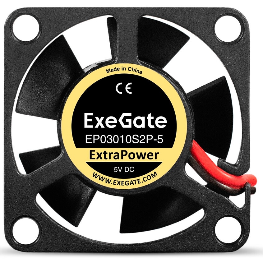 Вентилятор для корпуса ExeGate ExtraSilent ES03010S3P черный, 30 мм, 10000 об/мин, 27 дБ, 3 pin