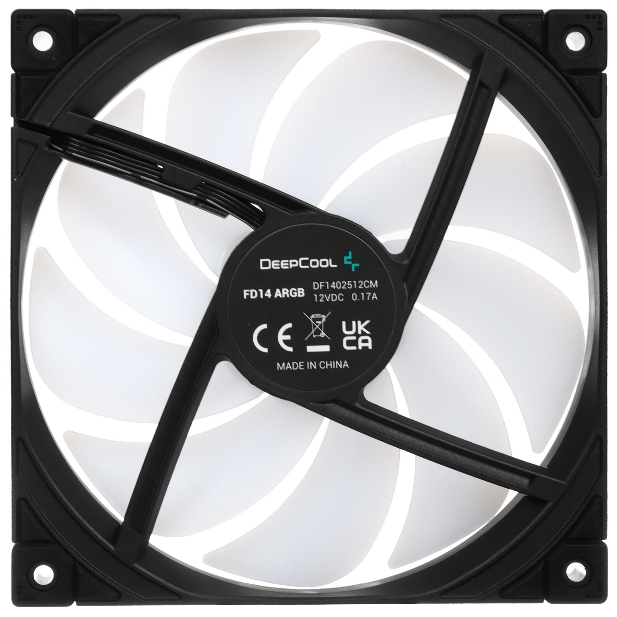 Вентилятор для корпуса DEEPCOOL FD14 ARGB черный, 140 мм, 1650 об/мин, 25.2 дБ, 4 pin