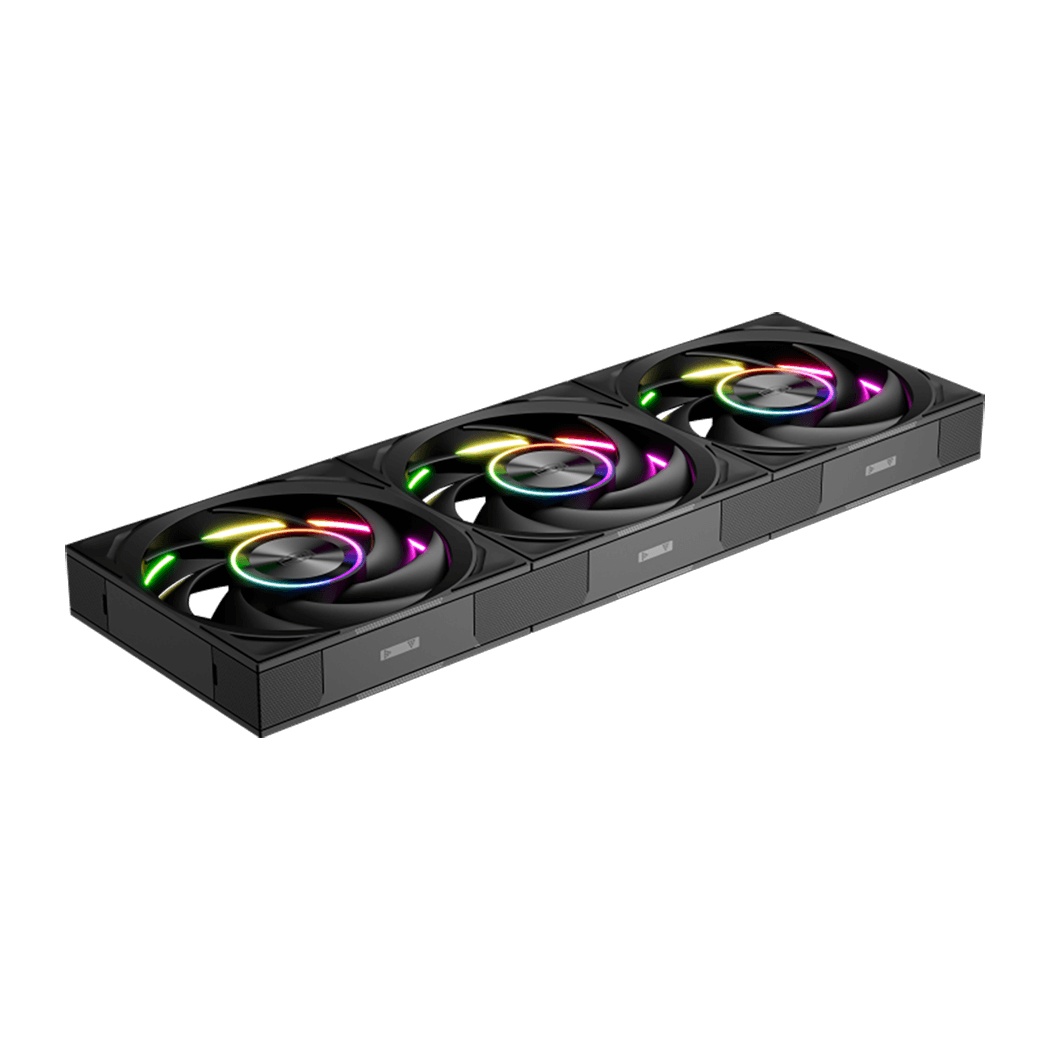 Кулер для корпуса PCCooler F7 X120 ARGB BK 3IN1 (120x120x28mm, 4-pin PWM, ARGB, 83CFM, 33.1dBA, 3000
