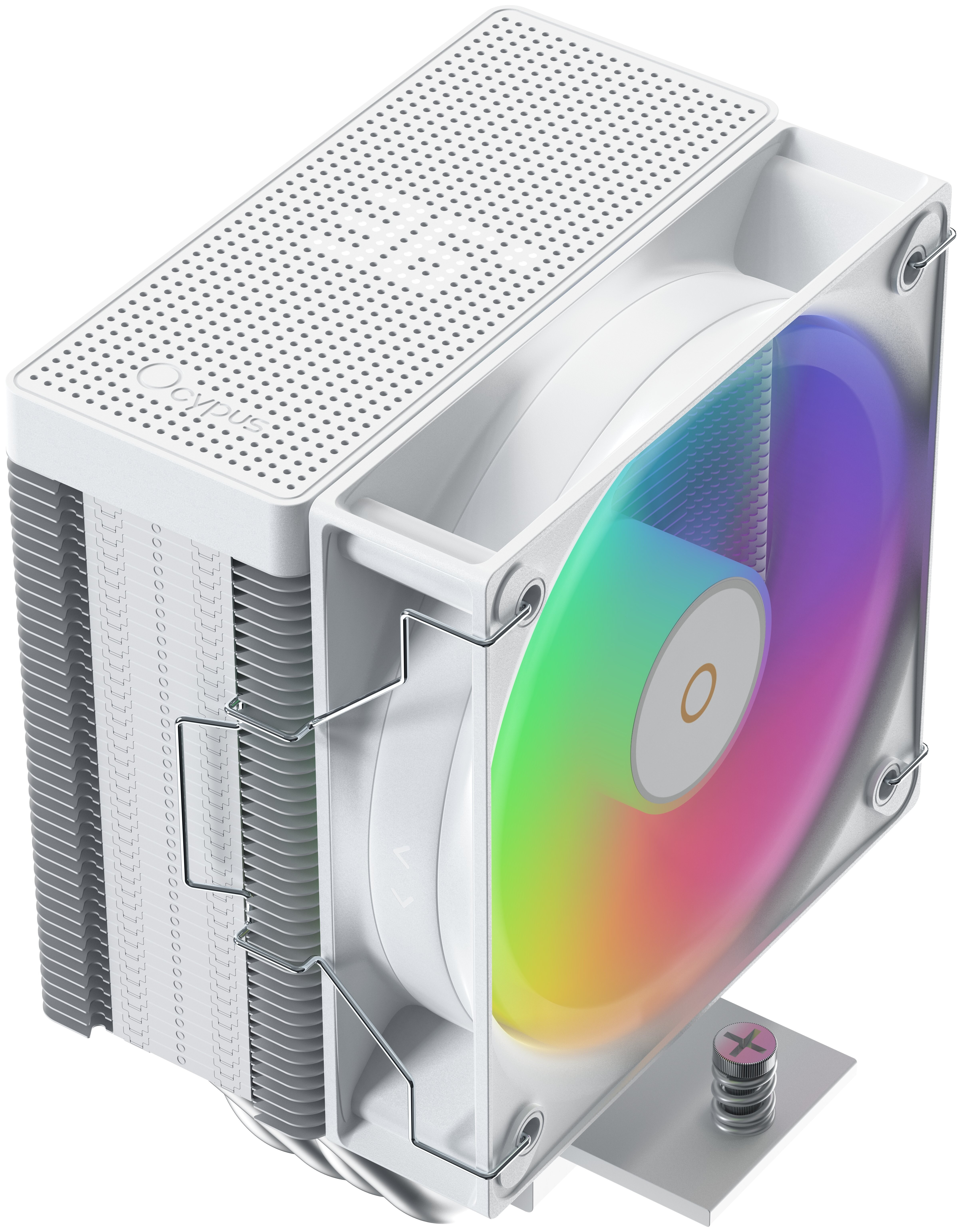 Кулер для процессора Ocypus Gamma A40 WH ARGB Digital, 100mm ARGB FAN, Top Display Panel, 4 HEAT PIP