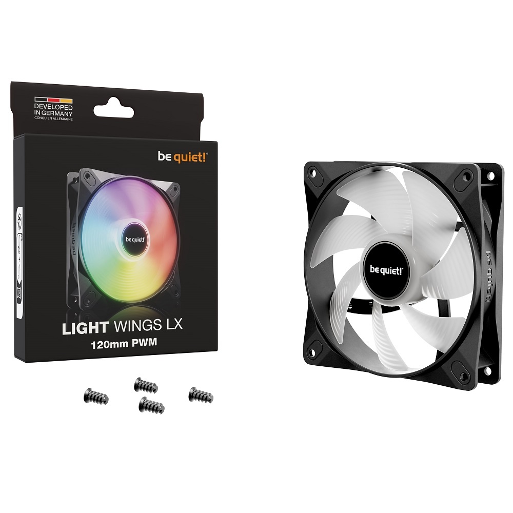 Кулер для корпуса/ Case Cooler be quiet! LIGHT WINGS LX 120mm PWM (120x120x25mm, 4-pin PWM, ARGB, 51
