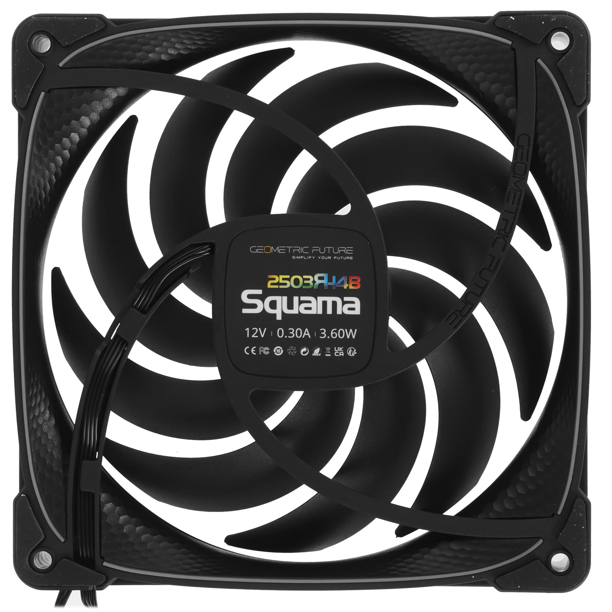 Вентилятор корпусный/ Case Cooler Geometric Future Squama 2503RB-14 Reverse (140x140x25mm, 4-pin PWM