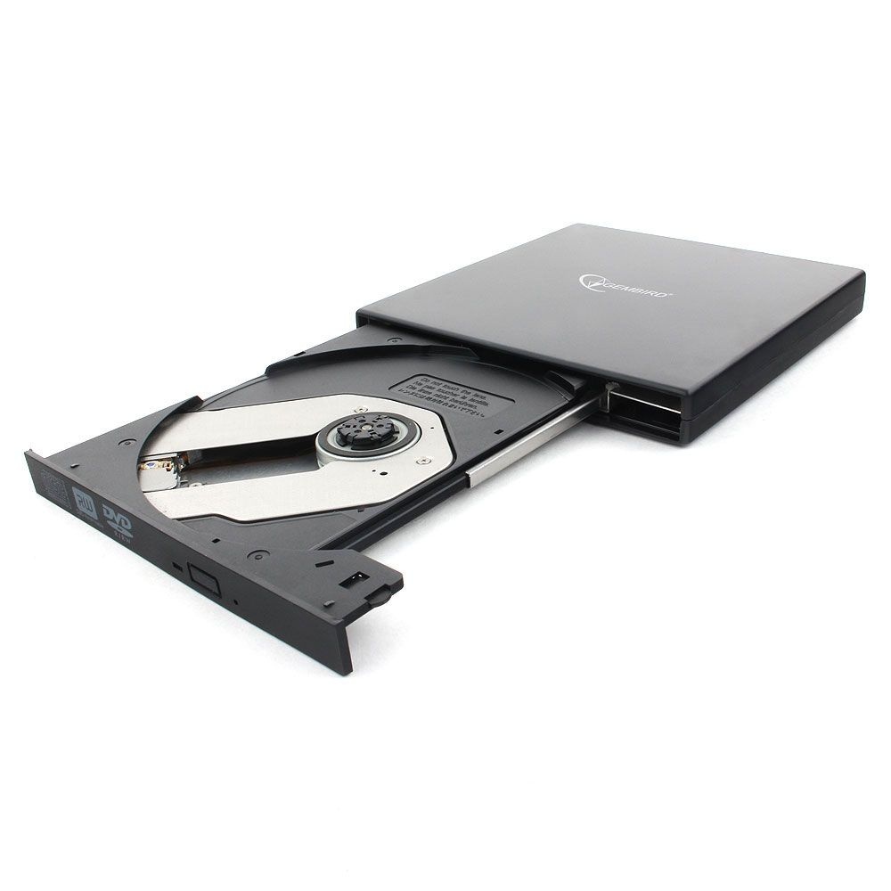 Оптический привод внешний с интерфейсом USB Gembird DVD-USB-02 пластик, черный