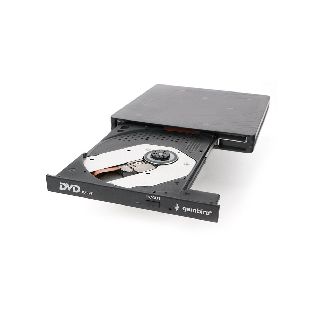 Оптический привод внешний с интерфейсом USB Gembird DVD-USB-03 пластик, черный