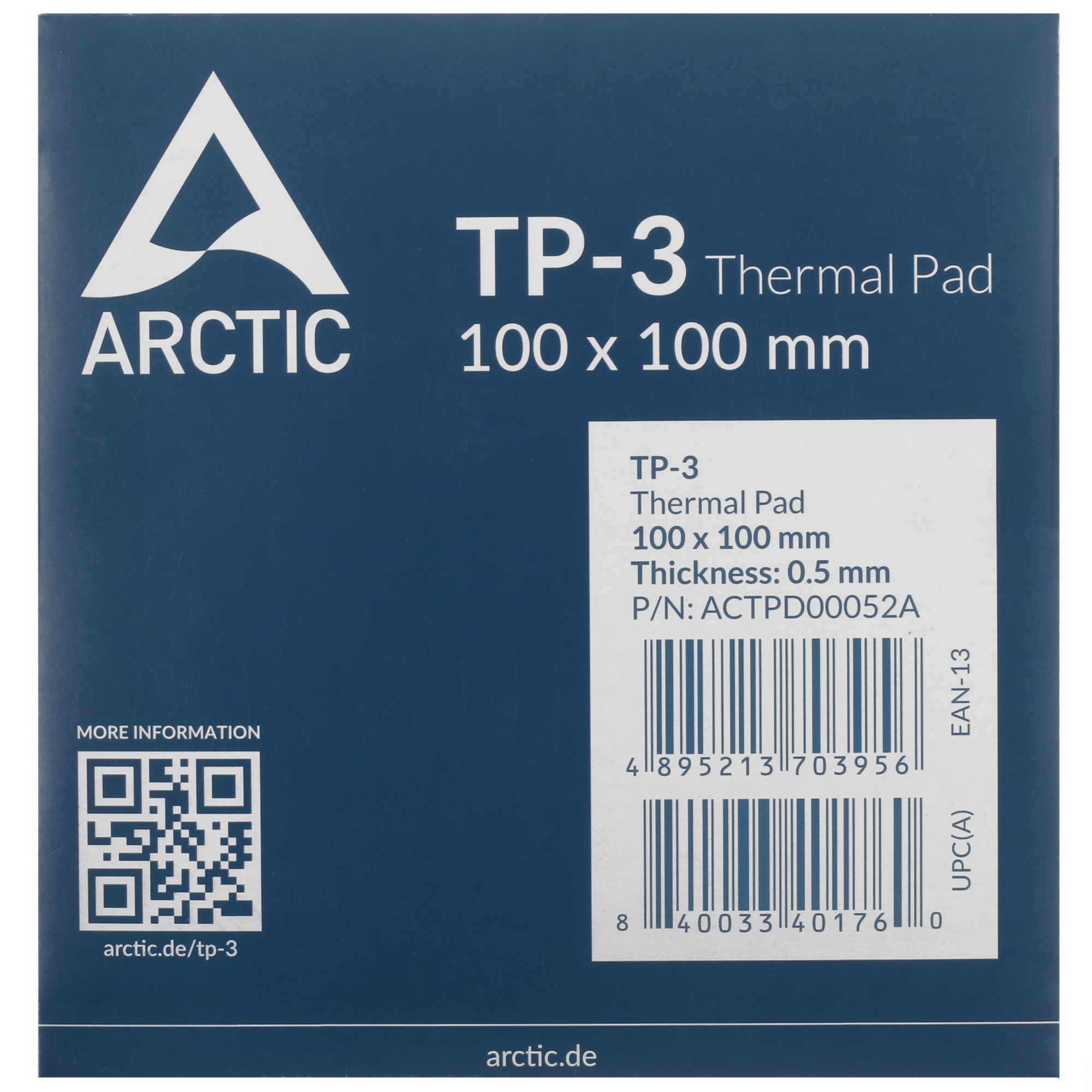 Термопрокладка Arctic Thermal pad 100x100mm, 0,5mm TP-3 (ACTPD00052A)