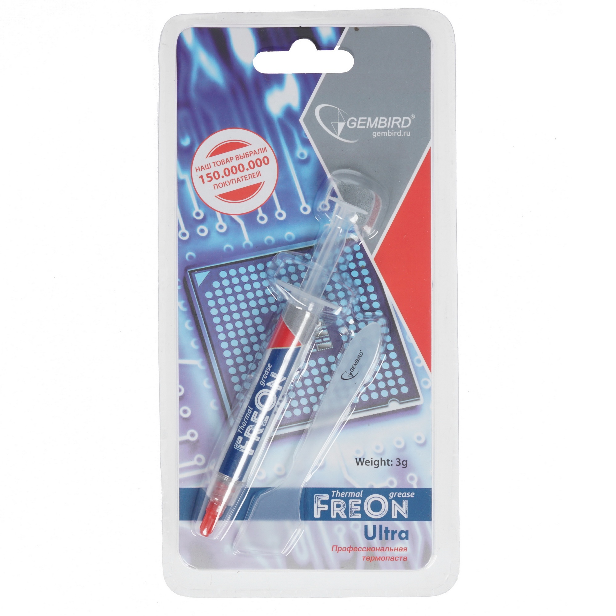 Термопаста Gembird FreOn Ultra GF-21-3 для радиаторов, 3гр, шприц