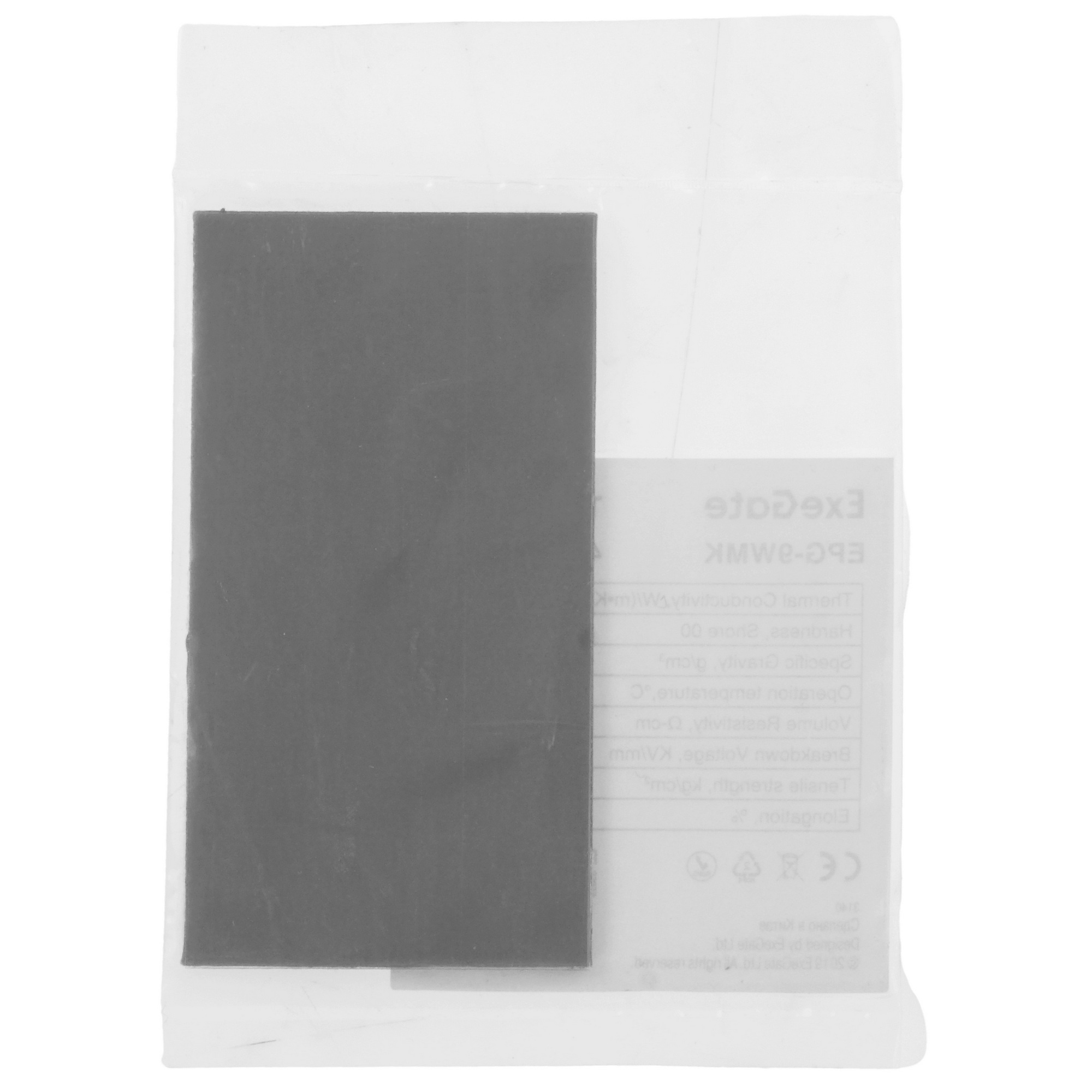 Термопрокладка ExeGate EPG-9WMK (45x85x1.5 mm, 8,5 Вт/ (м•К), теплопроводящая клейкая двухсторонняя)