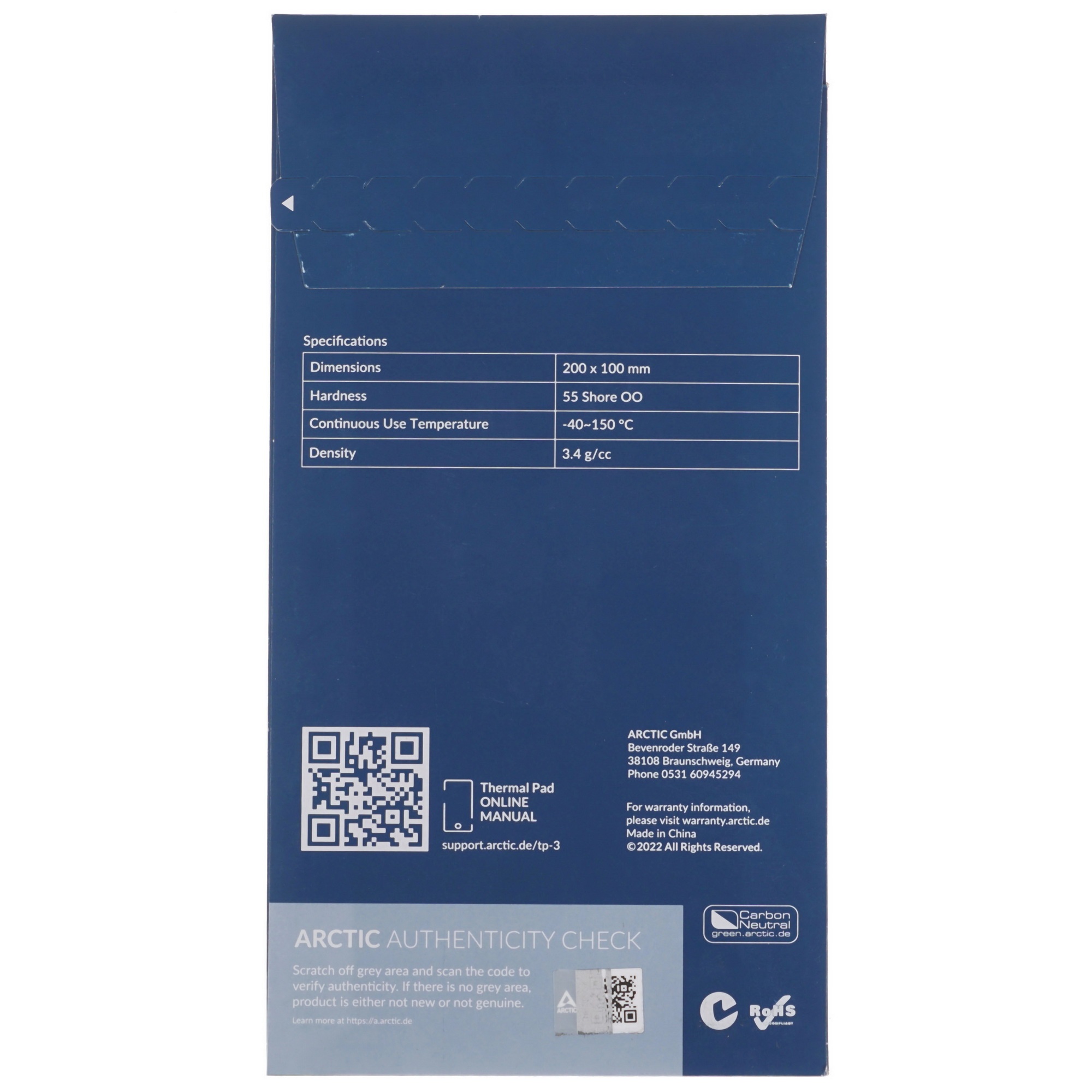 Термопрокладка Arctic Thermal pad  200x100mm, 0,5mm  - 2 Pack TP-3 (ACTPD00058A)