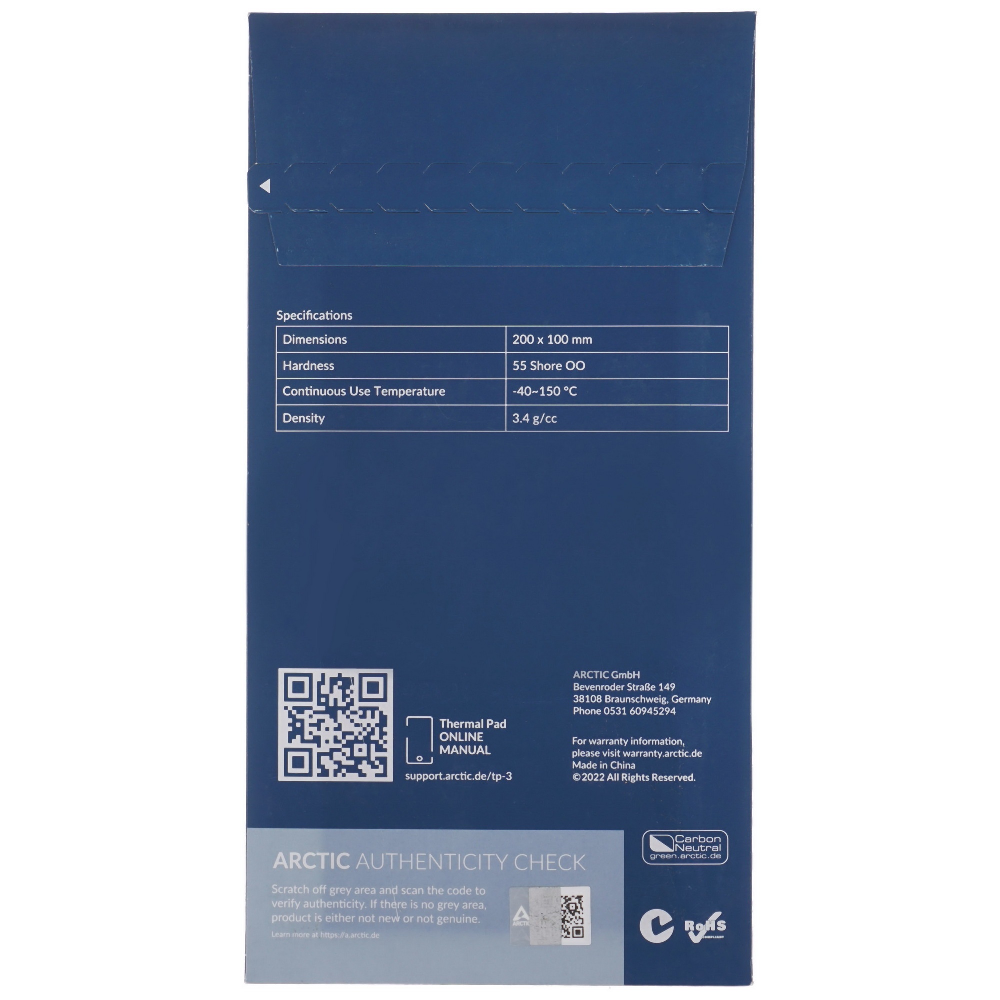 Термопрокладка Arctic Thermal pad  200x100mm, 1.0mm  - 2 Pack TP-3 (ACTPD00059A)