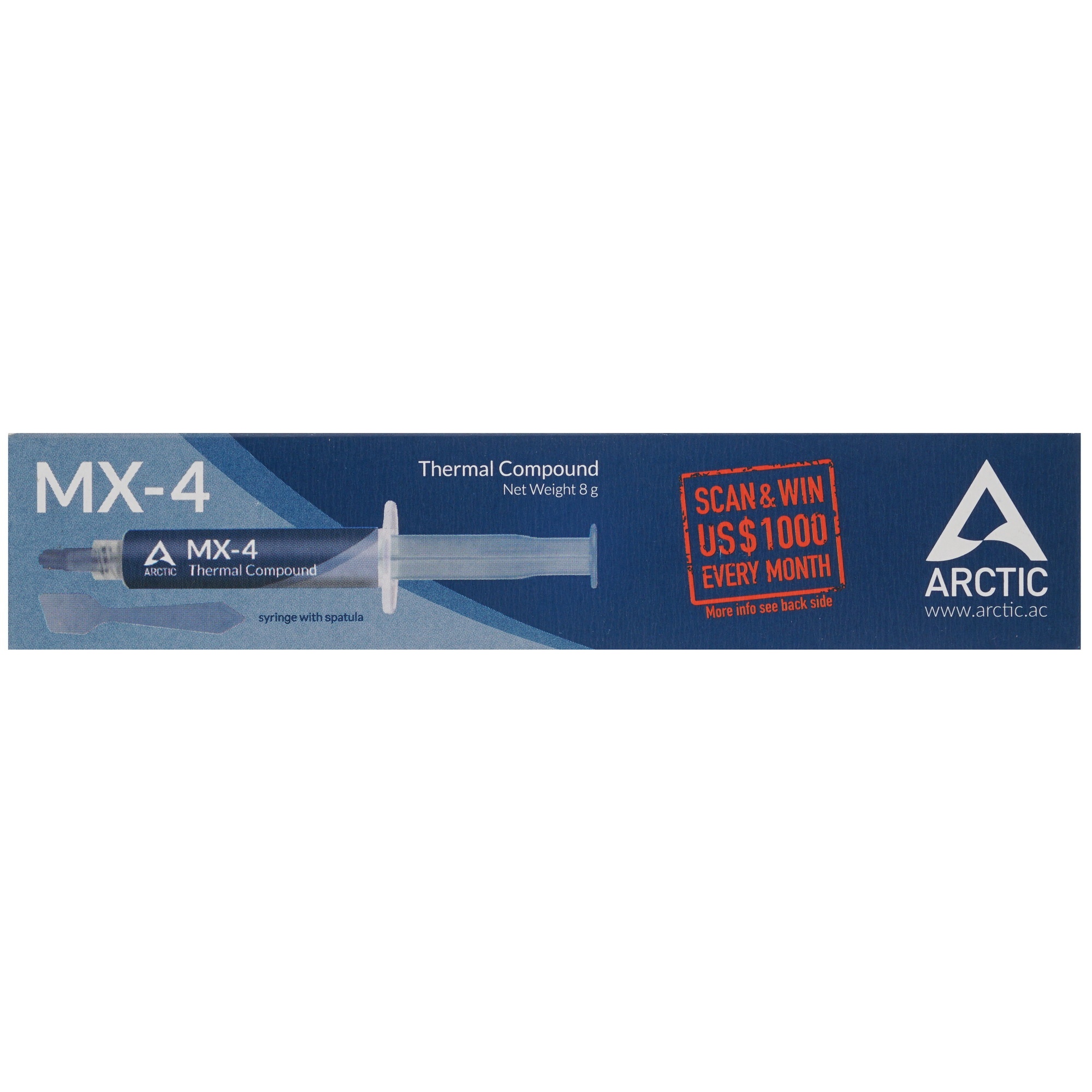 Термопаста Arctic MX-4 Thermal Compound 8-gramm with spatula ACTCP00059A
