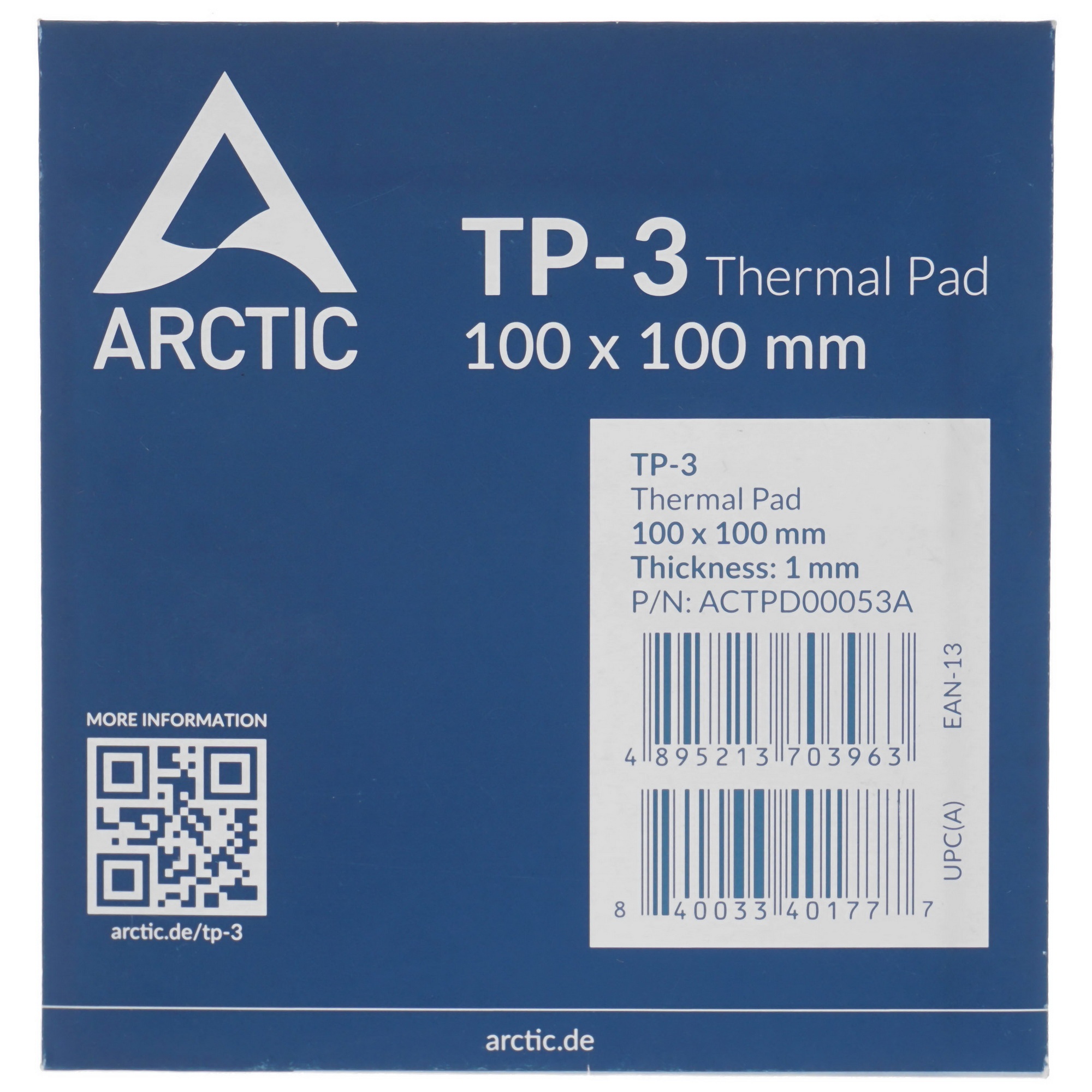Термопрокладка Arctic Thermal pad  100x100mm, 1.0mm TP-3 (ACTPD00053A)