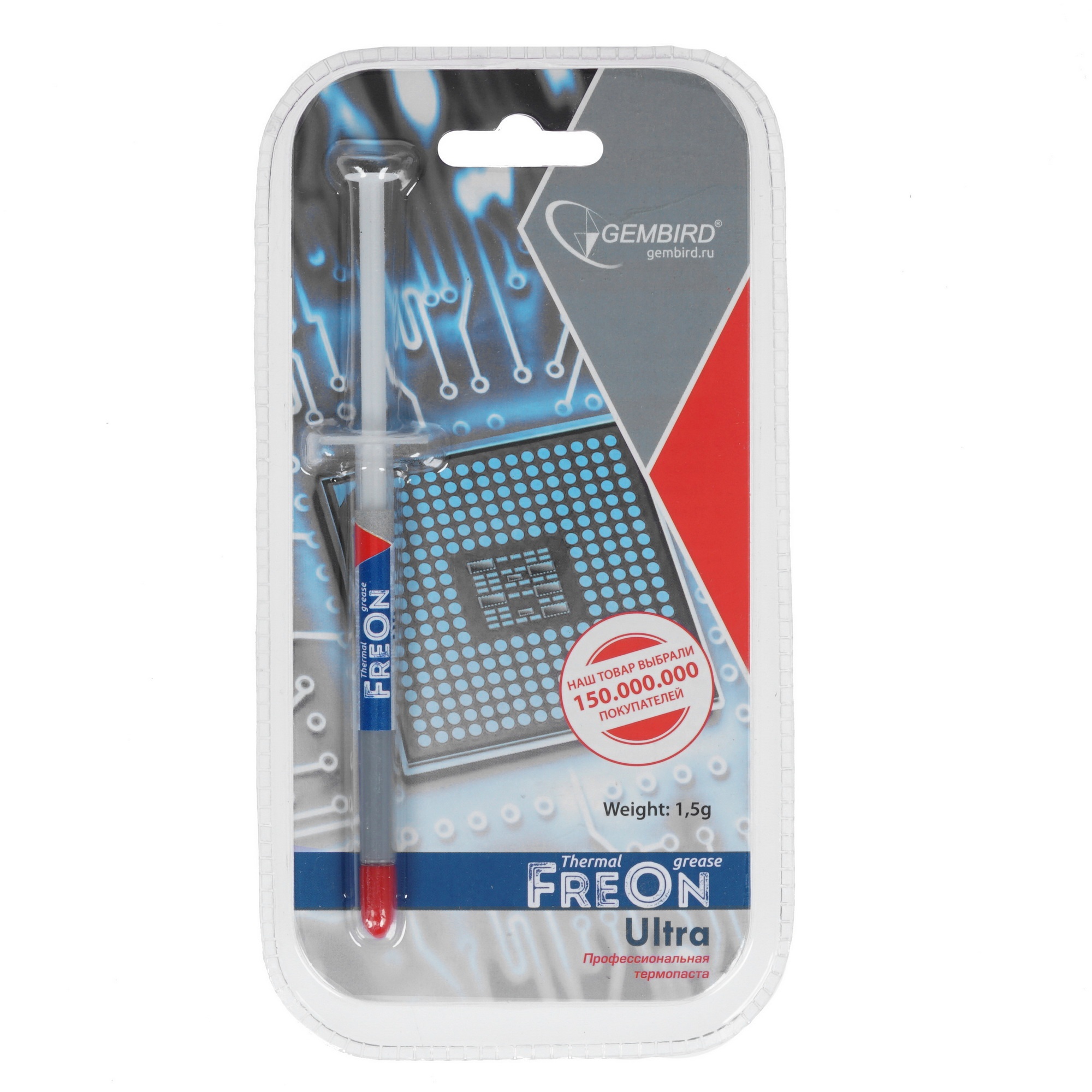 Термо паста Gembird FreOn Ultra GF-21-1.5 для радиаторов, 1,5гр, шприц