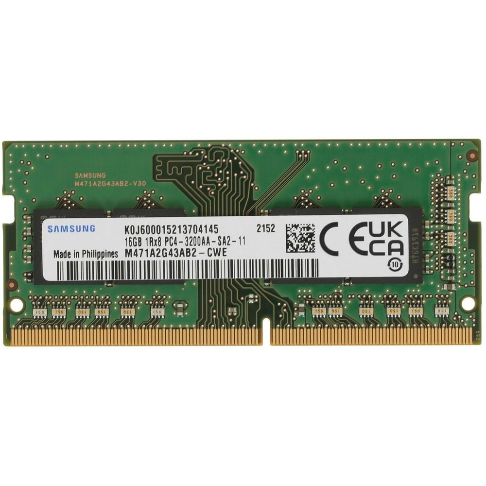 Оперативная память Samsung, DDR4, 16GB (1x16 GB), 3200 MHz, CL22, SO-DIMM, OEM