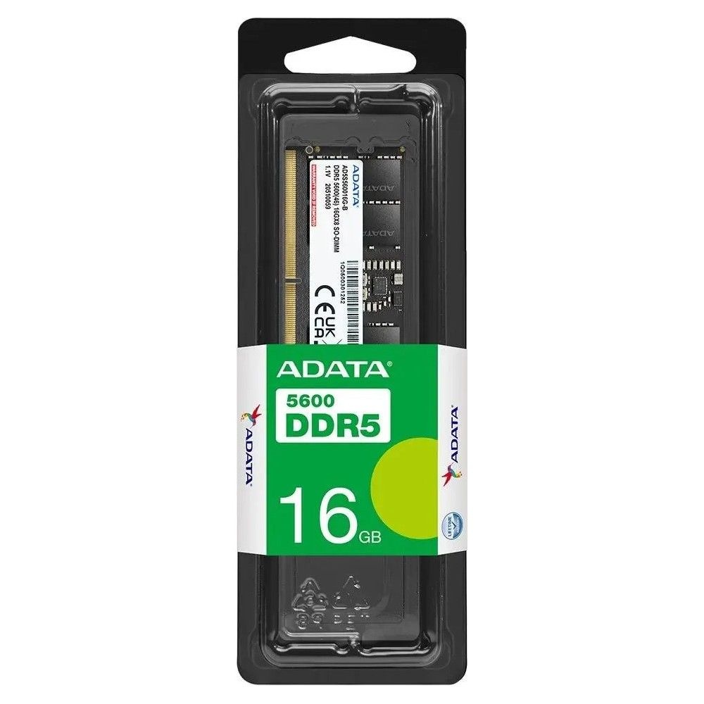 Оперативная память A-Data, DDR5, 16GB (1x16 GB), 5600 MHz, CL46, SO-DIMM